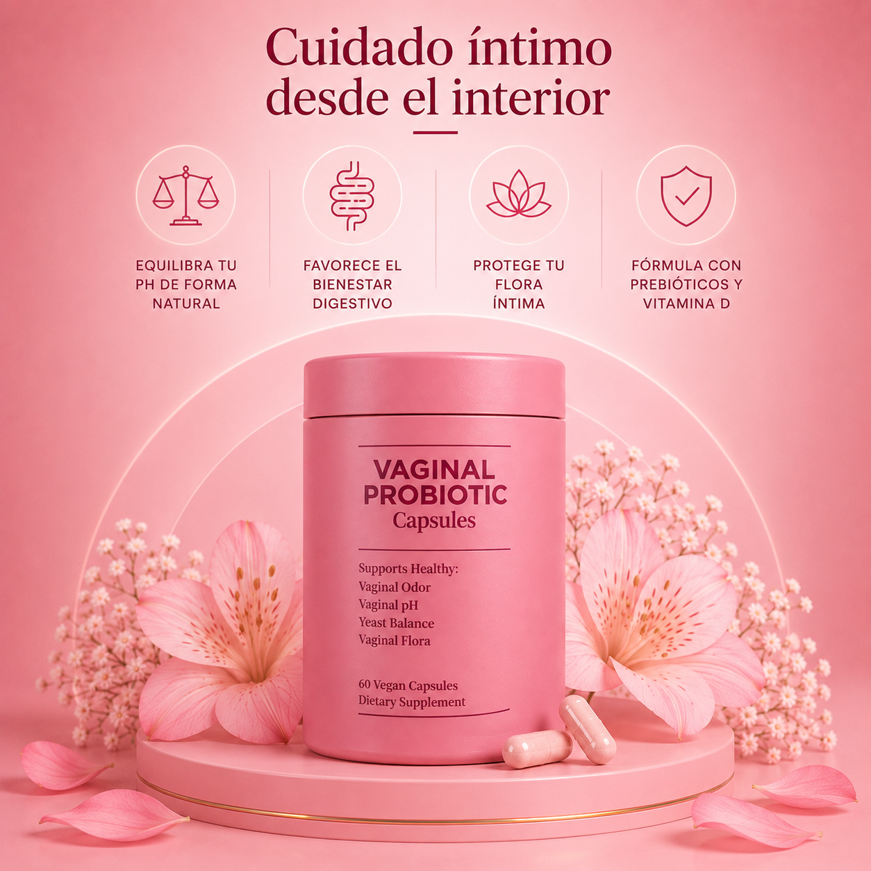 HerFlora | Probiótico Íntimo para Mujeres – 60 Cápsulas